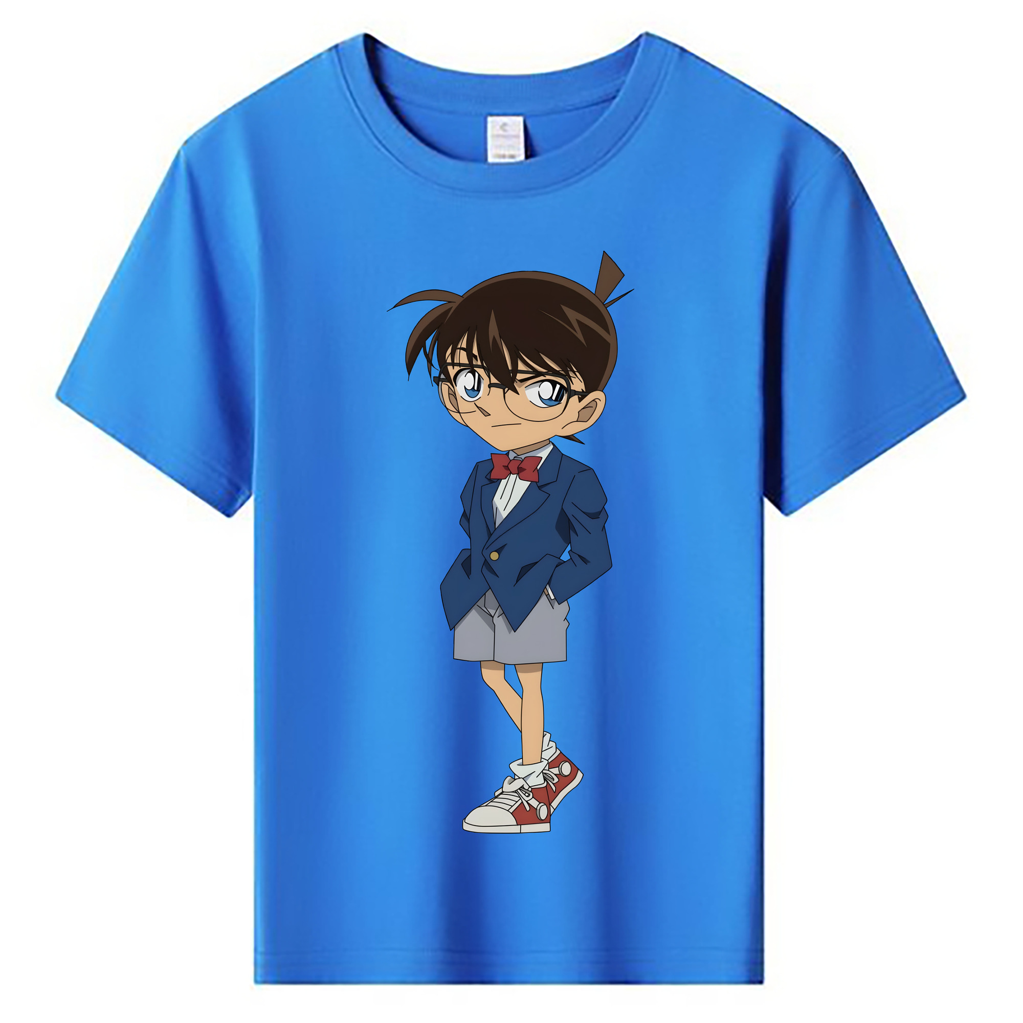 （画像用） 名探偵コナン 江戸川 コナン Detective Conan Conan Edogawa 綿100％キッズTシャツ（フロントプリント）